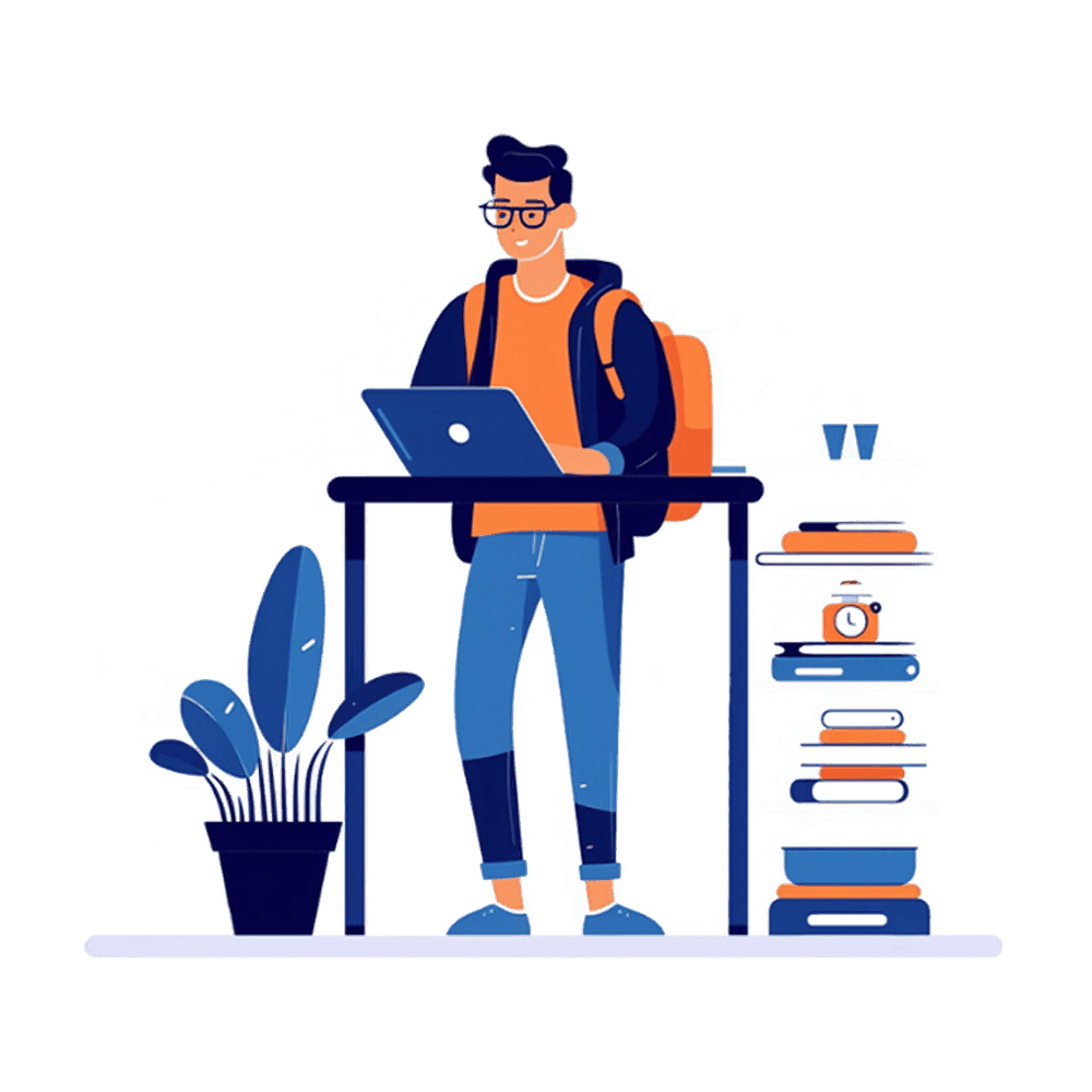 Student working on their thesis